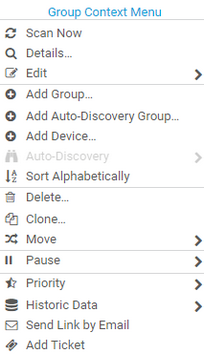 Group Context Menu Group Context Menu