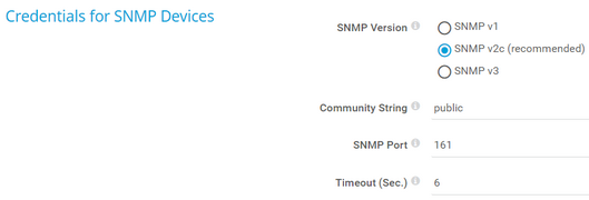 Credentials for SNMP Devices Credentials for SNMP Devices