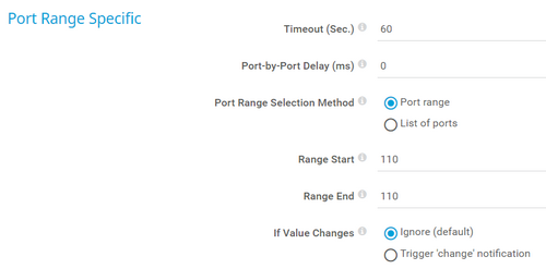 Port Range Specific Port Range Specific