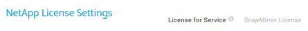 NetApp License Settings NetApp License Settings