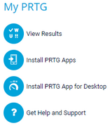 My PRTG Section on the Welcome Page My PRTG Section on the Welcome Page